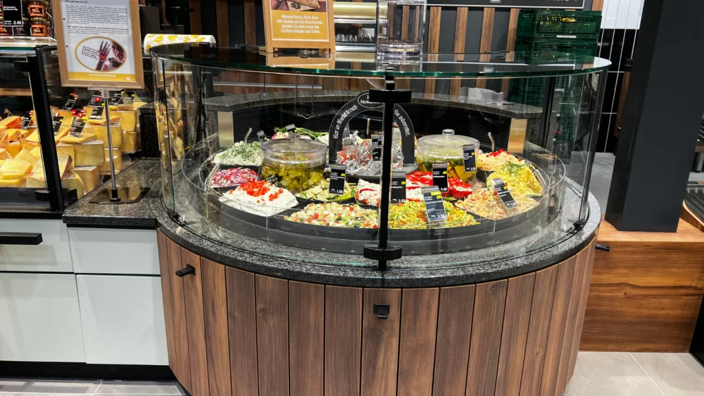 Thekenelement rund Lebensmitteleinzelhandel